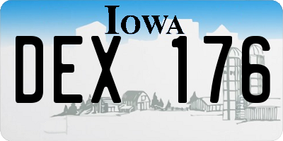 IA license plate DEX176