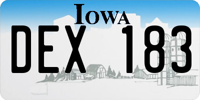 IA license plate DEX183