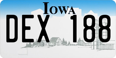 IA license plate DEX188