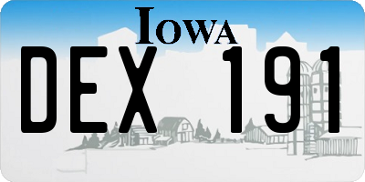 IA license plate DEX191