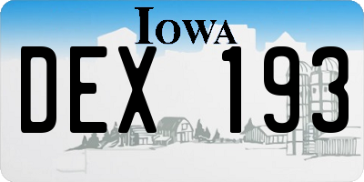 IA license plate DEX193