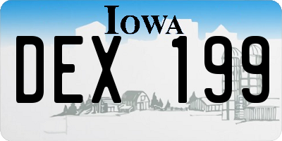 IA license plate DEX199