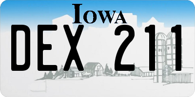 IA license plate DEX211