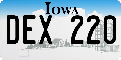 IA license plate DEX220
