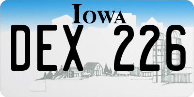 IA license plate DEX226