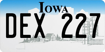 IA license plate DEX227