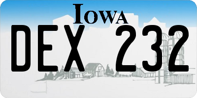 IA license plate DEX232