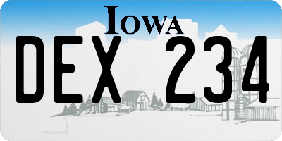 IA license plate DEX234