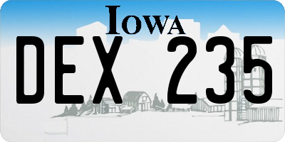 IA license plate DEX235