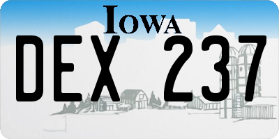 IA license plate DEX237