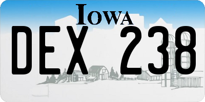 IA license plate DEX238