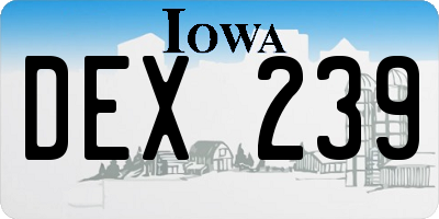 IA license plate DEX239