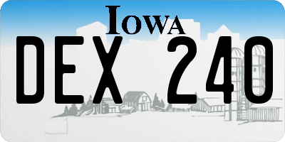 IA license plate DEX240