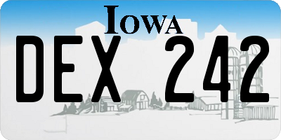 IA license plate DEX242