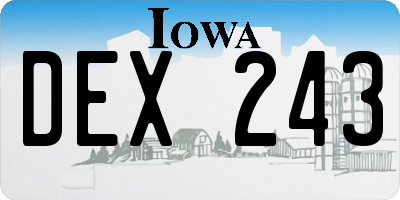 IA license plate DEX243