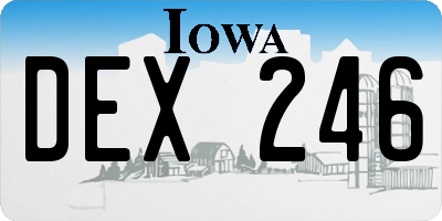 IA license plate DEX246