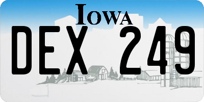 IA license plate DEX249