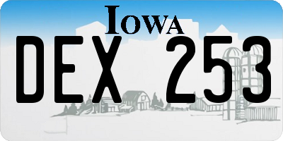 IA license plate DEX253