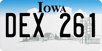 IA license plate DEX261