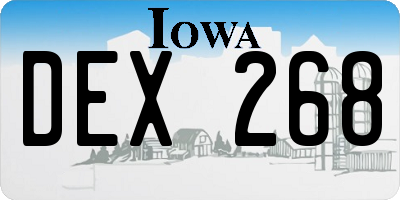 IA license plate DEX268