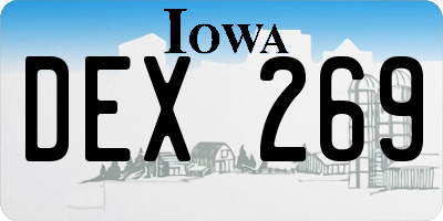 IA license plate DEX269