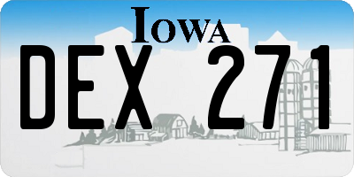 IA license plate DEX271