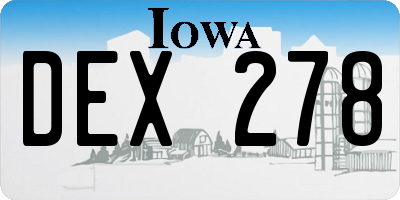 IA license plate DEX278