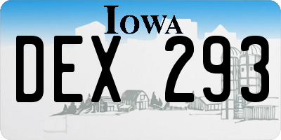 IA license plate DEX293
