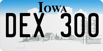 IA license plate DEX300