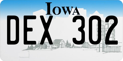 IA license plate DEX302