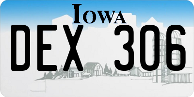IA license plate DEX306
