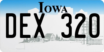 IA license plate DEX320