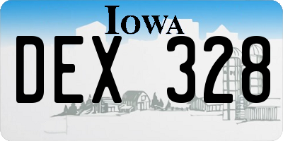 IA license plate DEX328