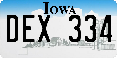 IA license plate DEX334