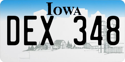 IA license plate DEX348