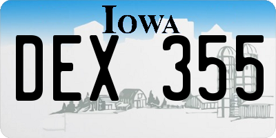 IA license plate DEX355