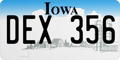 IA license plate DEX356