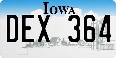 IA license plate DEX364