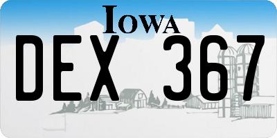 IA license plate DEX367