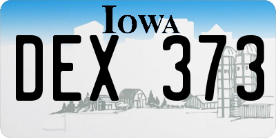 IA license plate DEX373