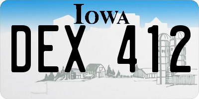 IA license plate DEX412