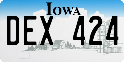 IA license plate DEX424