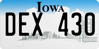 IA license plate DEX430