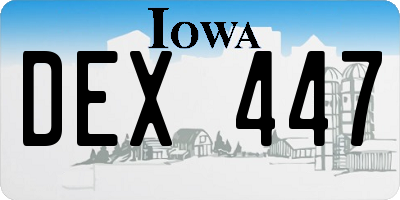 IA license plate DEX447