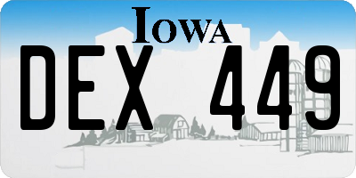 IA license plate DEX449