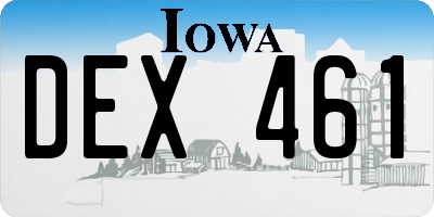 IA license plate DEX461