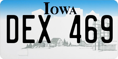 IA license plate DEX469