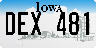 IA license plate DEX481