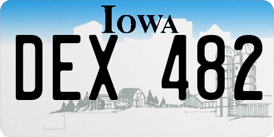IA license plate DEX482