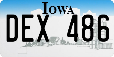 IA license plate DEX486